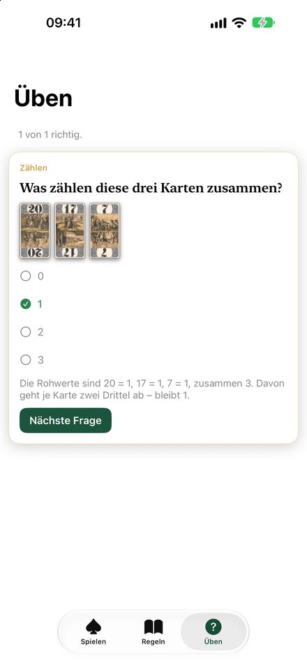 Bildschirmfoto aus Cego